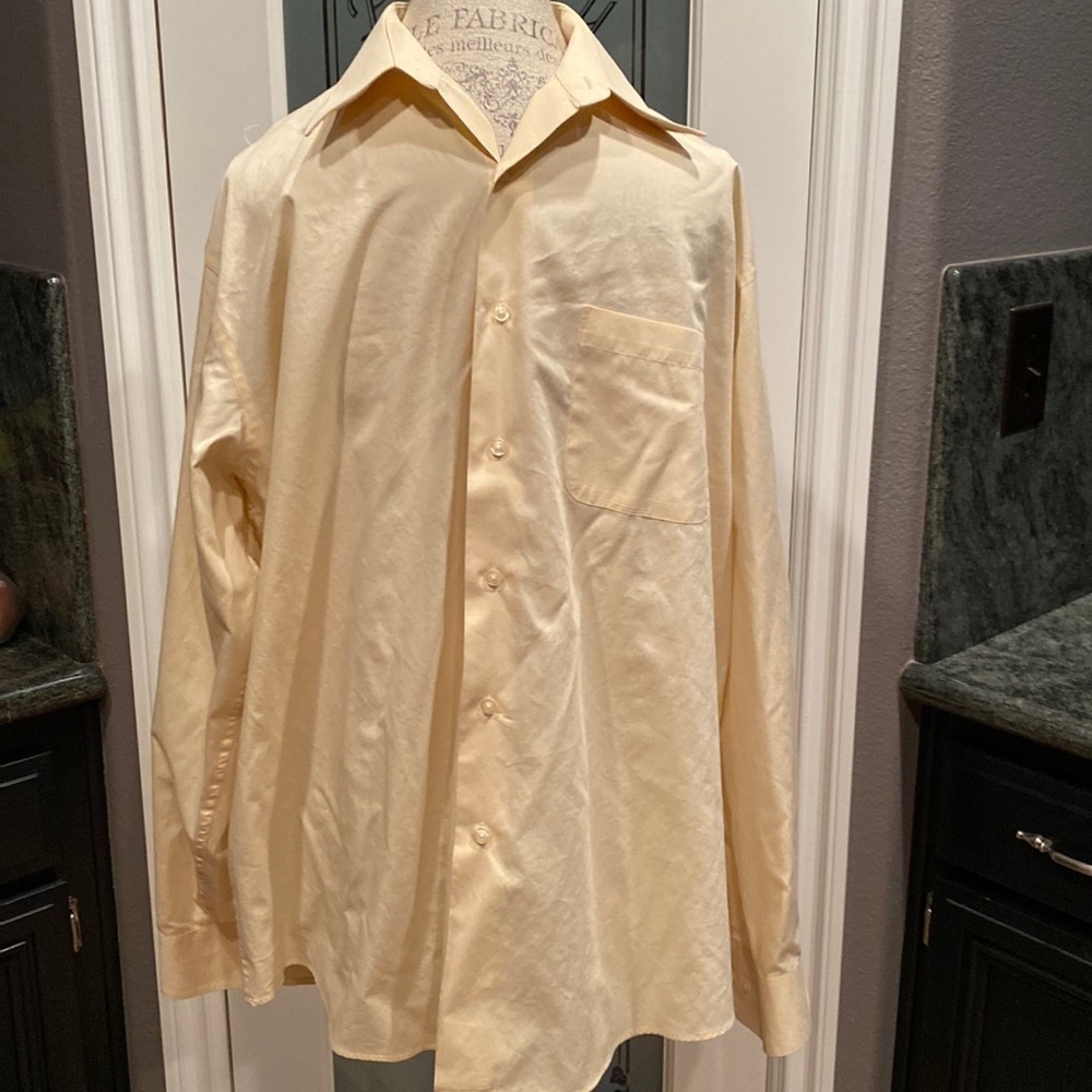 Valerio Garati yellow dress shirt size Large 16-16.5” neck